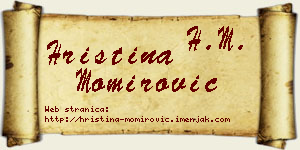 Hristina Momirović vizit kartica